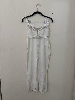 Meshki XXS White Lace Satin Set Skirt & Bra Top Co Ord Y2K